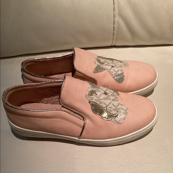 Michael Kors pink MK perforated slip on sneakers VGUC size 13 - Picture 6 of 10